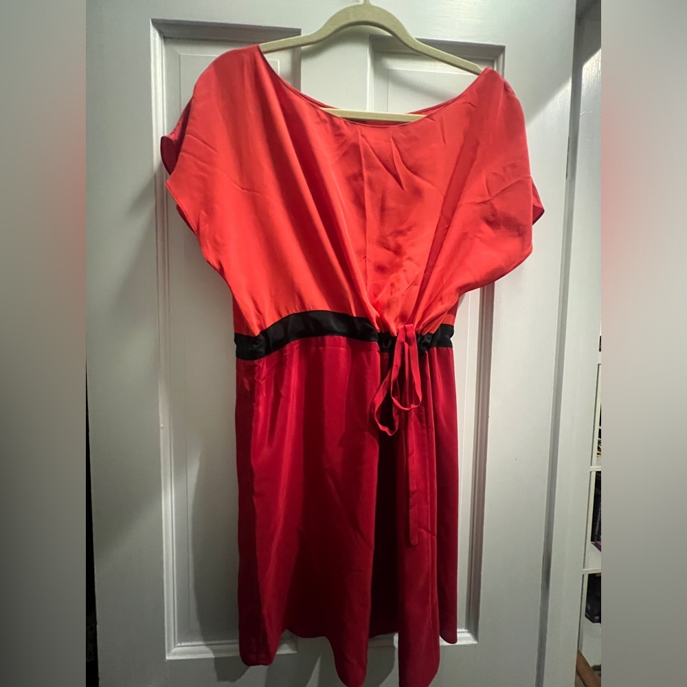 Silk red cocktail dress